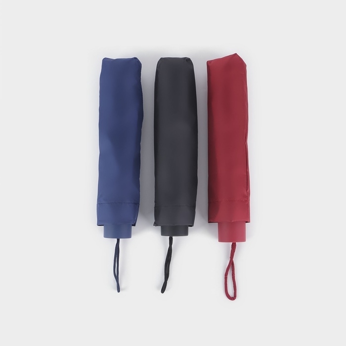 Зонт механический &laquo;Однотон&raquo;, 4 сложения, 10 спиц, R = 54/62 см, D = 124 см, цвет МИКС