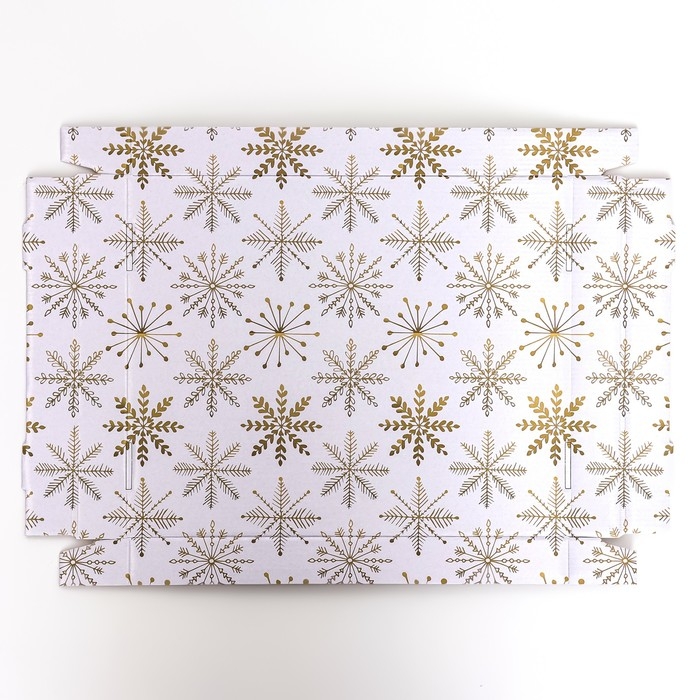 Новый год. Подарочная коробка складная, новогодняя "Снегопад", 31,2 х 25,6 х 16,1 см.