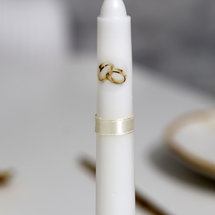 Набор свадебных свечей Набор свадебных свечей "Совет да любовь с лентой" шампань: родительские 1,8х15; очаг 5,2х9,5