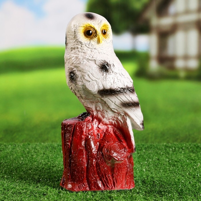 Садовая фигура Садовая фигура "Сова на пне" полярная, 28см