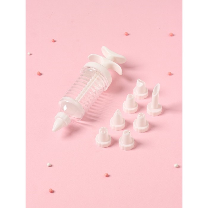 Шприц кондитерский Доляна &laquo;Повар&raquo;, 19&times;5 см, 8 насадок