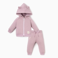 Костюм: толстовка и брюки Крошка Я, BASIC LINE, рост 86-92 см, цвет розовый