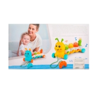 Музыкальная каталка на веревке «Гусеница», световые и звуковые эффекты Музыкальная каталка на веревке «Гусеница», световые и звуковые эффекты