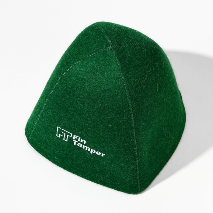 Премиальная шапка для бани из шерсти альпаки, мериноса и шелка, зелёная