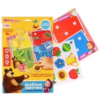 Игра развивающая на липучках "Изучаем цвета", Маша и медведь