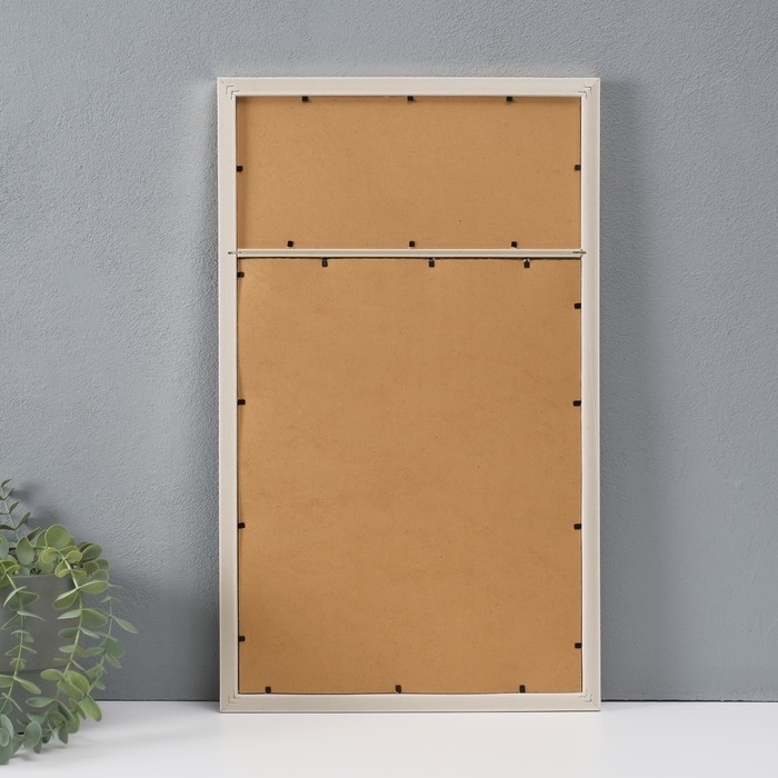 Фоторамка пластик на 4 фото 9х13 см магнитная доска, магниты, маркер, серебро 50х30х1,4 см   1042860