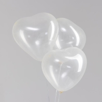 Шар латексный сердце 12", пастель, набор 100 шт., цвет прозрачный Шар латексный сердце 12", пастель, набор 100 шт., цвет прозрачный