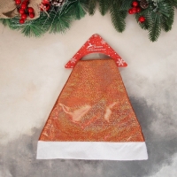 Колпак новогодний "Мерцание ночи" 28х35 см, оранжевый Колпак новогодний "Мерцание ночи" 28х35 см, оранжевый