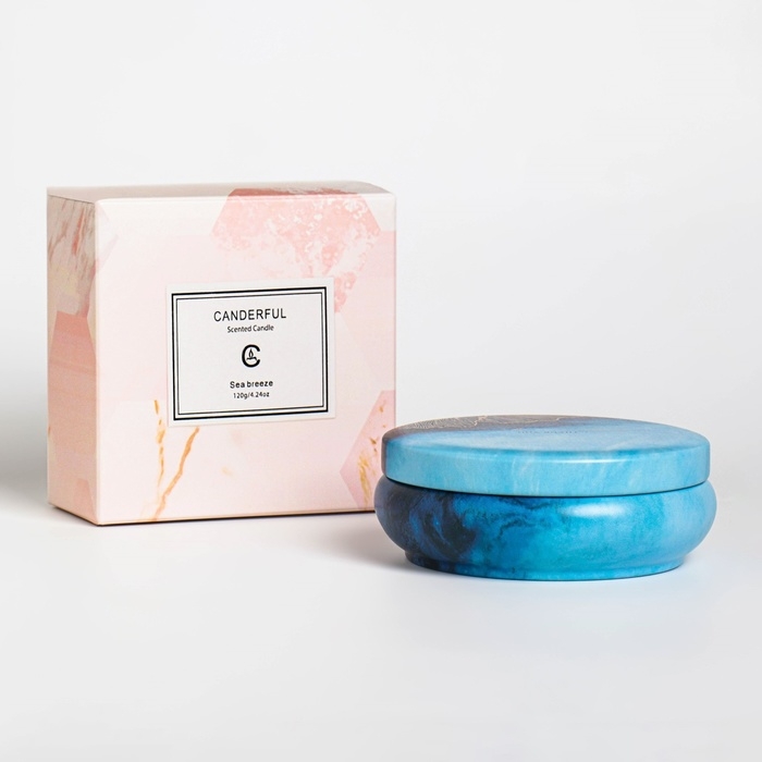 Свеча ароматическая из соевого воска с сухоцветом "Морской бриз", 3х8,5 см, 110 г