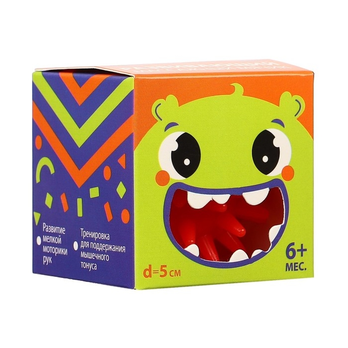 Развивающий массажный мячик &laquo;Монстрик&raquo;, диаметр 5 см, цвет крсный Крошка Я