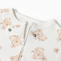 Комбинезон детский (3 шт.), цвет бежевый/зелёный/белый, рост 74 см