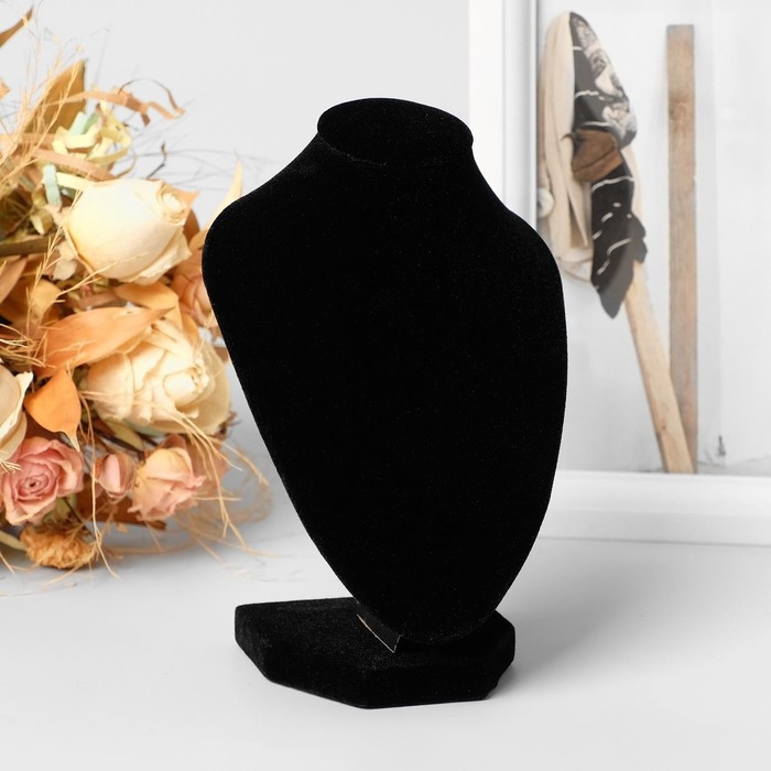 Бюст для украшений, 10&times;9&times;15 см, h=15 см, цвет чёрны