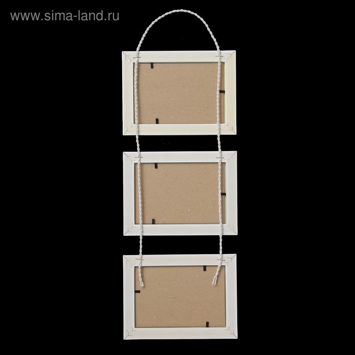 Фоторамка на 3 фото 10х15 см подвесная белый (пластиковый экран) Фоторамка на 3 фото 10х15 см подвесная белый (пластиковый экран)