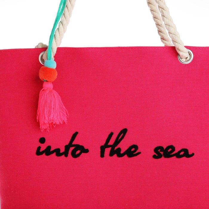 Сумка женская пляжная Into the sea, 50х34,5х14 см, розовый цвет Сумка женская пляжная Into the sea, 50х34,5х14 см, розовый цвет