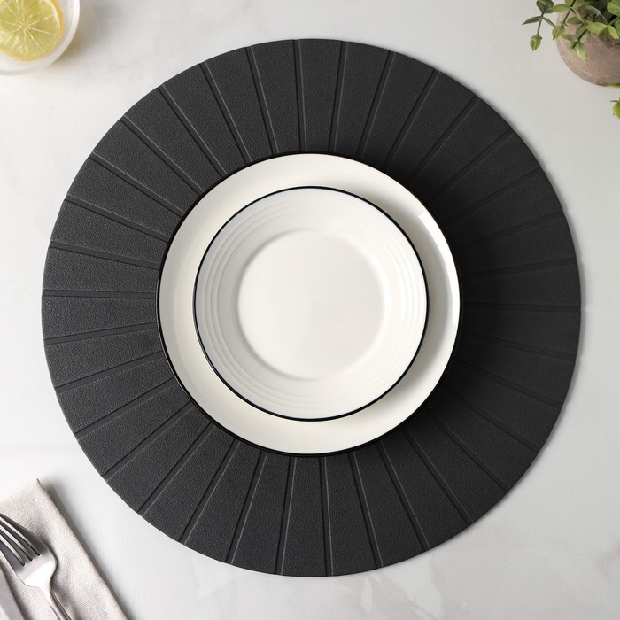 Салфетка сервировочная на стол &laquo;Ра&raquo;, d=36 см, цвет серый