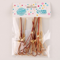 Шпажки &laquo;Сердце&raquo;, в наборе 12 шт., цвет красный