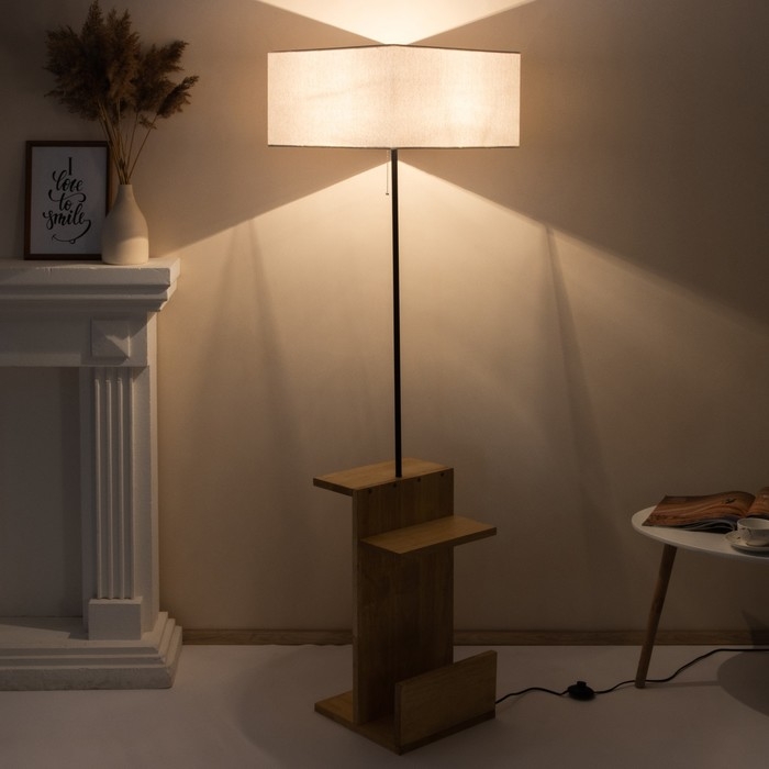 Торшер 19036/1 E27 40Вт черный-светлое дерево 40х51х151 см