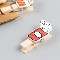 Декор для творчества дерево "Фастфуд" набор 10 шт 4х2,2 см Декор для творчества дерево "Фастфуд" набор 10 шт 4х2,2 см