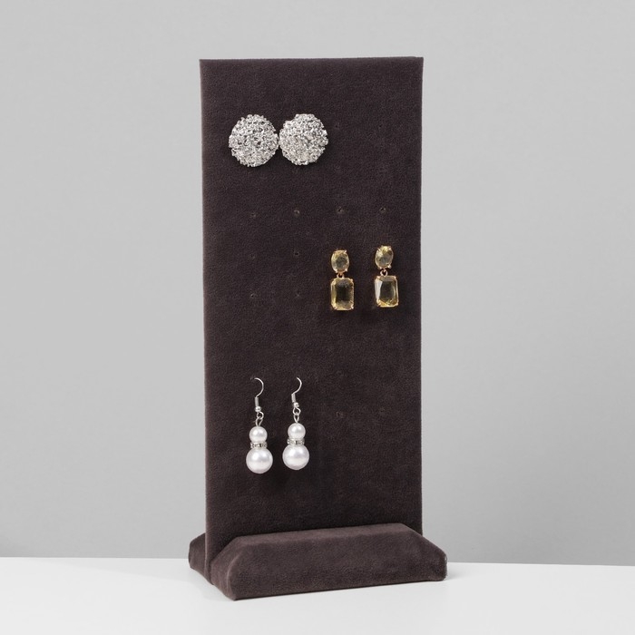 Подставка под серьги 20 пар, 23&times;10&times;6,5 см, цвет серый графит