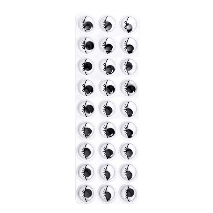 Глазки на клеевой основе, набор 27 шт., размер 1 шт. &mdash; 1,2 см