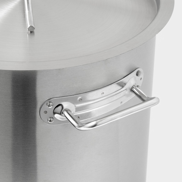 Кастрюля из нержавеющей стали Hanna Kn&ouml;vell HoReCa, 40 л, толщина 0,8 мм, 201 сталь, с крышкой