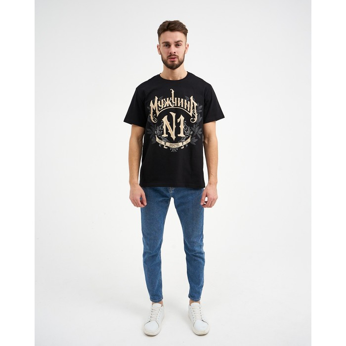 Футболка мужская KAFTAN "Номер один", черный, размер 48