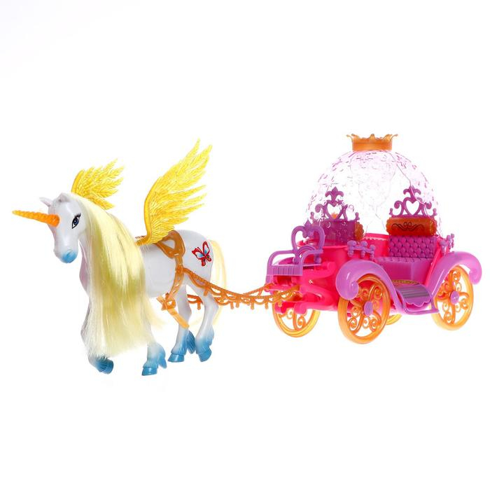 Карета для кукол &laquo;В сказочном мире&raquo; с лошадью, МИКС