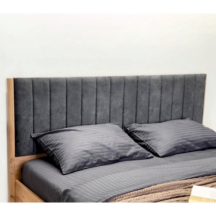 Кровать с подъемным механизмом Адам 1600х2000  дуб крафт золотой/грей алькантара (велюр)