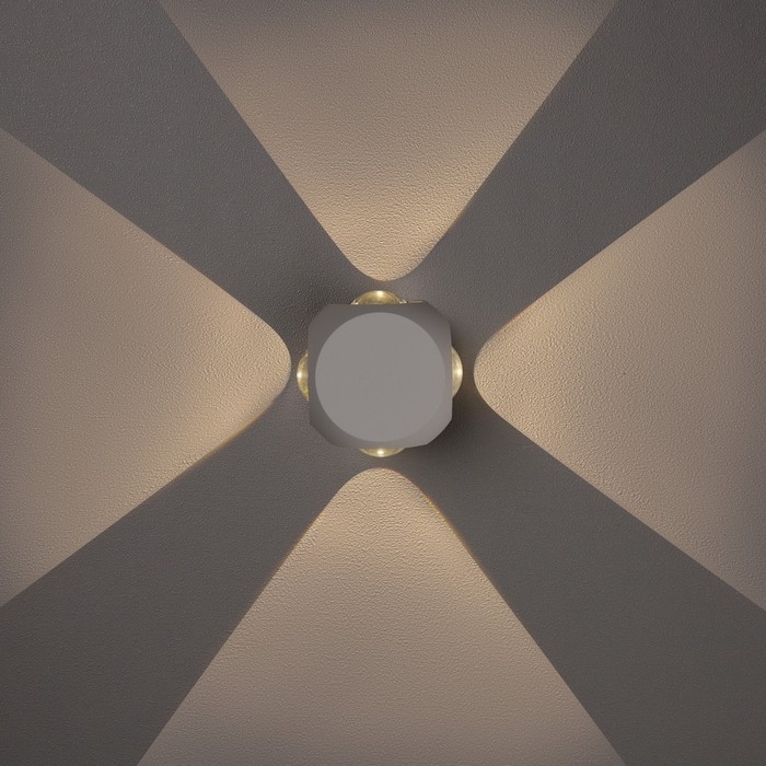 Светильник фасадный &laquo;Кубик&raquo;, FSD-014, 4 Вт, 3000К, 2 луча, IP65, 220 В, металл, белый