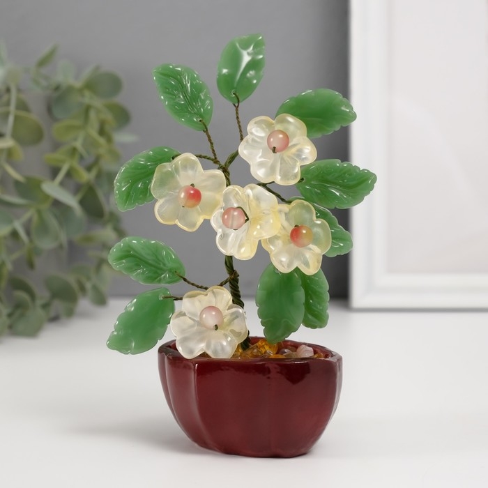 Сувенир бонсай Сувенир бонсай "Цветочное дерево" жёлтый 5 цветков 7х5,2х13 см