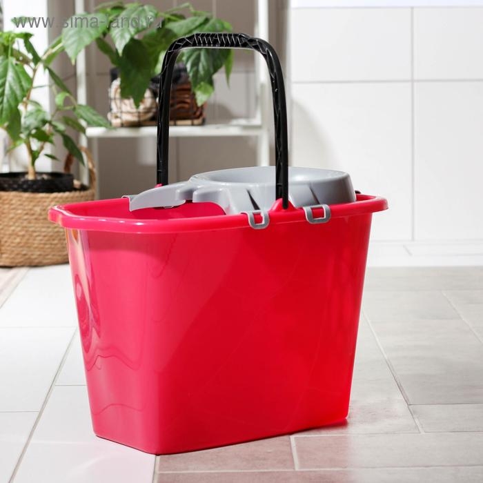 Ведро прямоугольное, 15 л, МОП, со сливом и отжимом, цвет МИКС Ведро прямоугольное, 15 л, МОП, со сливом и отжимом, цвет МИКС