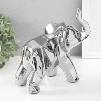 Сувенир керамика "Геометрия. Слон" серебро 11х26х18 см Сувенир керамика "Геометрия. Слон" серебро 11х26х18 см