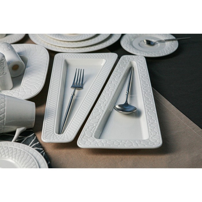 Столовые приборы из нержавеющей стали Magistro «Тауэр», 4 предмета, цвет серебряный Столовые приборы из нержавеющей стали Magistro «Тауэр», 4 предмета, цвет серебряный