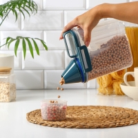 Контейнер пластиковый для хранения сыпучих продуктов с дозатором, 1 кг, 17×10,5×22 см, цвет прозрачный Контейнер пластиковый для хранения сыпучих продуктов с дозатором, 1 кг, 17×10,5×22 см, цвет прозрачный