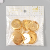 Пуговицы пластик 4 прокола "Золотая" 3х3 см набор 10 шт Пуговицы пластик 4 прокола "Золотая" 3х3 см набор 10 шт