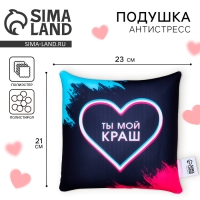Подушка-антистресс декоративная &laquo;Ты мой краш&raquo;, 21х20 см