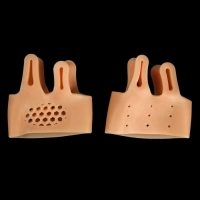 Корректоры - разделители для пальцев ног, на манжете, дышащие, 2 разделителя, силиконовые, 8 &times; 7 см, пара, цвет бежевый