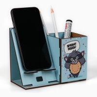 Органайзер для канцелярии с подставкой под телефон «Енот» Органайзер для канцелярии с подставкой под телефон «Енот»