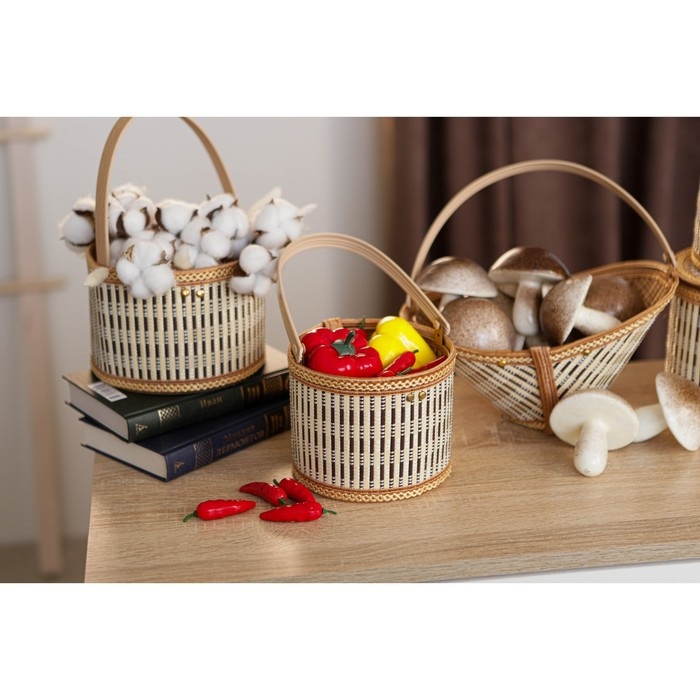 Корзина для хранения Доляна Nature, 15&times;15&times;12, бамбук
