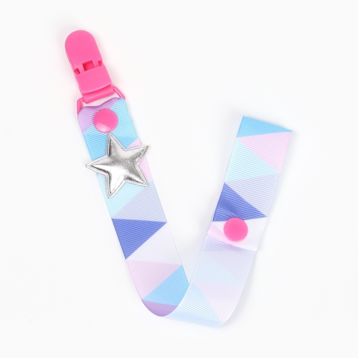 Держатель для соски - пустышки «Звёздочка», на ленте Держатель для соски - пустышки «Звёздочка», на ленте