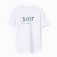 Футболка мужская "SPACE", цвет белый, размер 50 Футболка мужская "SPACE", цвет белый, размер 50