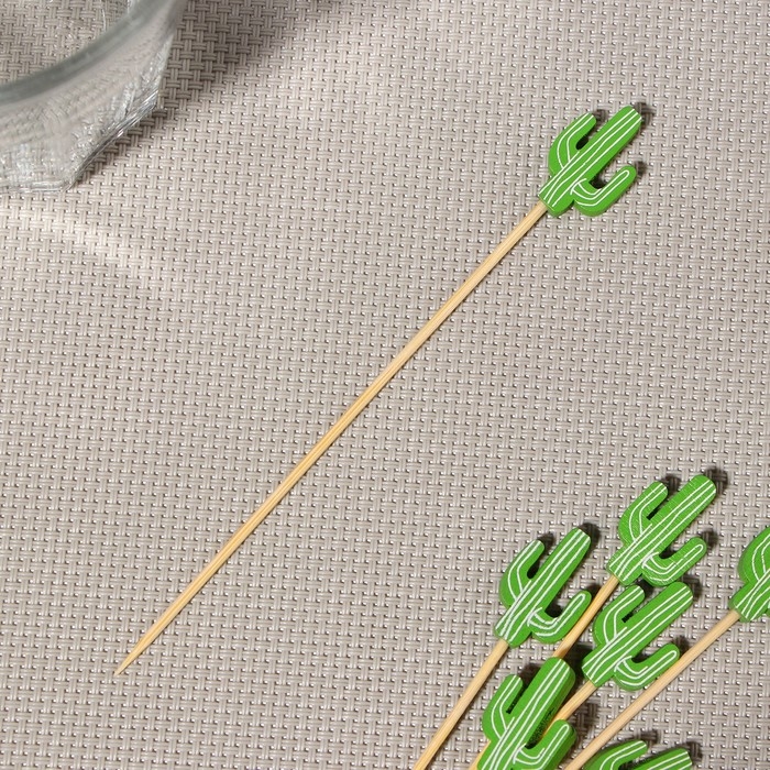 Шпажки Доляна &laquo;Гладкий кактус&raquo;, 12 см, набор 25 шт