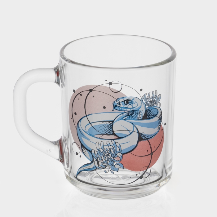Кружка стеклянная чайная &laquo;Змеи&raquo;, 200 мл, МИКС