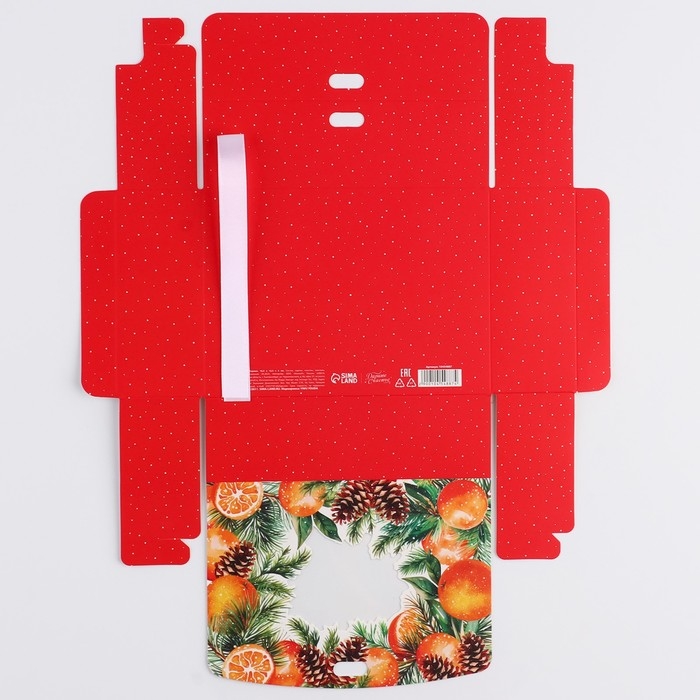 Коробка новогодняя складная &laquo;Апельсины&raquo; 16.5 х 12.5 х 5 см, Новый год