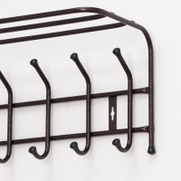 Вешалка настенная с полкой на 6 крючков, цвет медный Вешалка настенная с полкой на 6 крючков, цвет медный