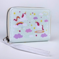 Кошелёк детский &laquo;Единороги&raquo; 12.5х9х2 см, голубой