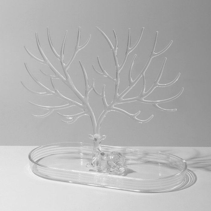 Подставка для украшений &laquo;Олень&raquo;, 25&times;15&times;22 см, прямоугольное основание, прозрачная