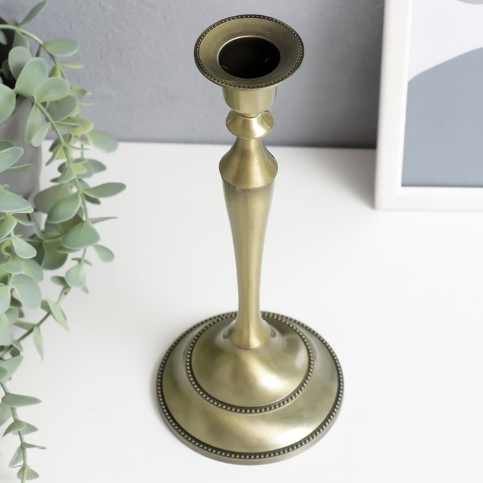 Подсвечник металл на 1 свечу "Сканди" бронза 24,5х10х10 см