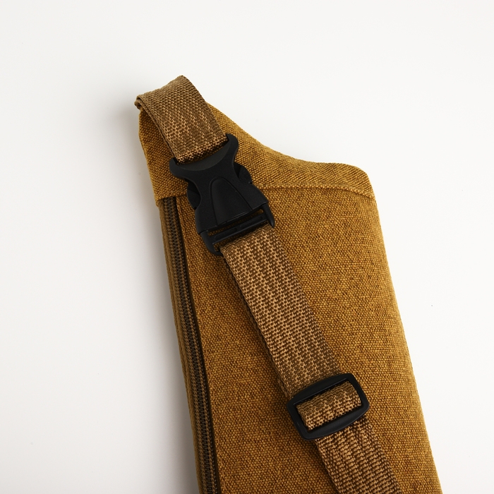 Поясная сумка на молнии, наружный карман, цвет коричневый Поясная сумка на молнии, наружный карман, цвет коричневый