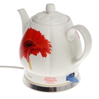 Чайник электрический Centek CT-0062, керамика, 2 л, 2000 Вт, "гербера"
